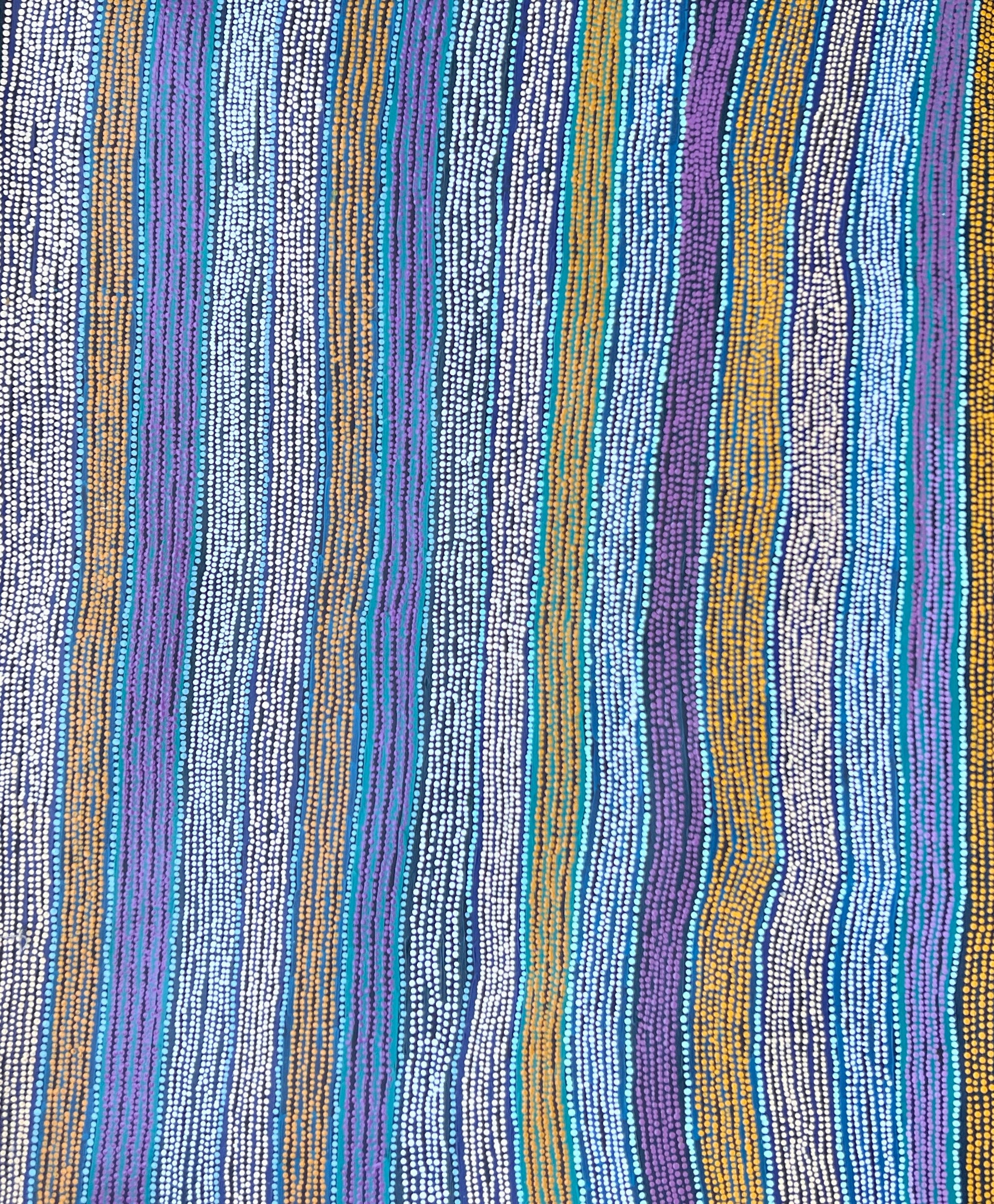 Minyma acrylic on canvas by Elsa (Fiona) Young 147.3 x 121.9 cm Aboriginal artwork