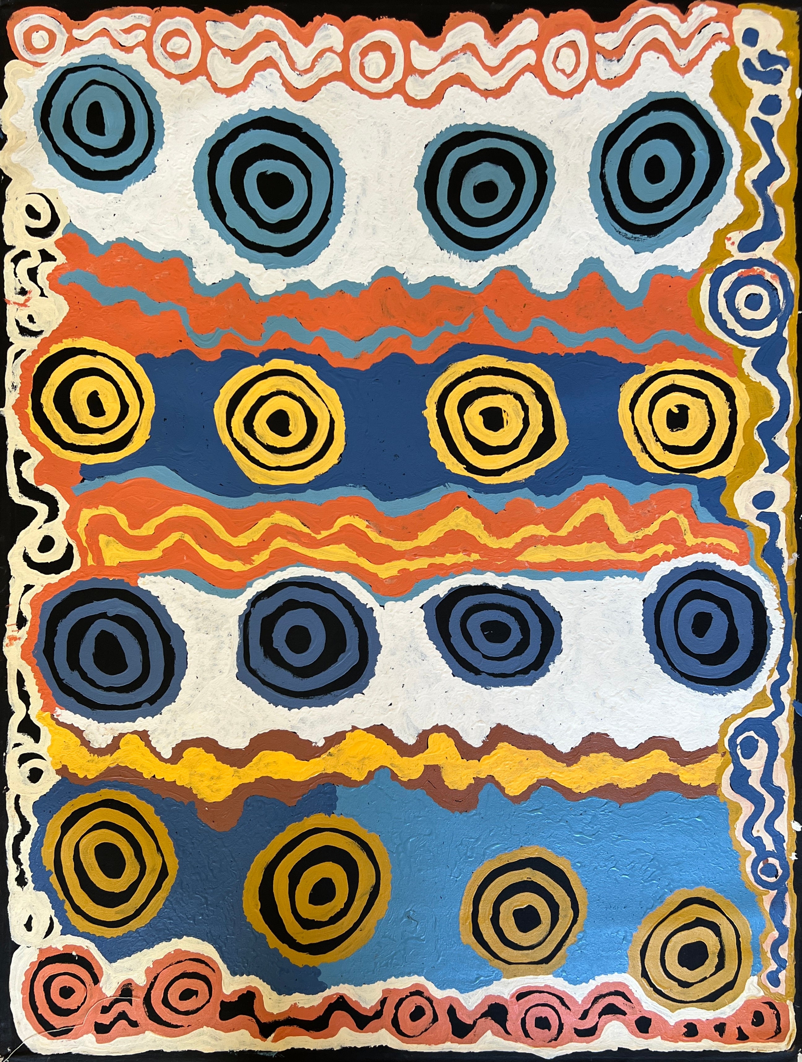 Kunga Kutjara acrylic on canvas by Martha Protty 91.4 x 121.9 cm Aboriginal Contemporary