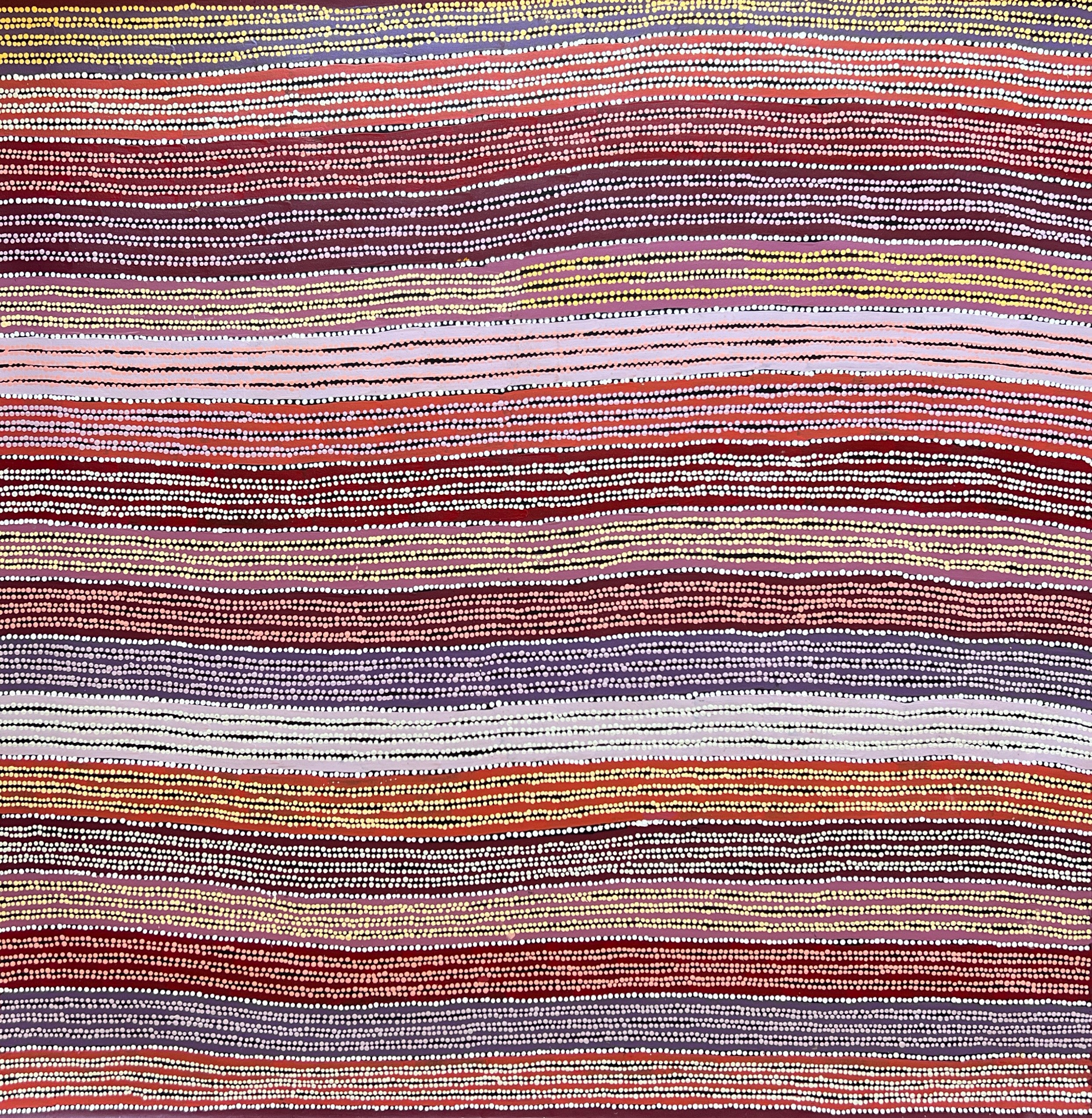 Minyma acrylic on canvas by Elsa (Fiona) Young 147.3 x 121.9 cm Aboriginal artwork