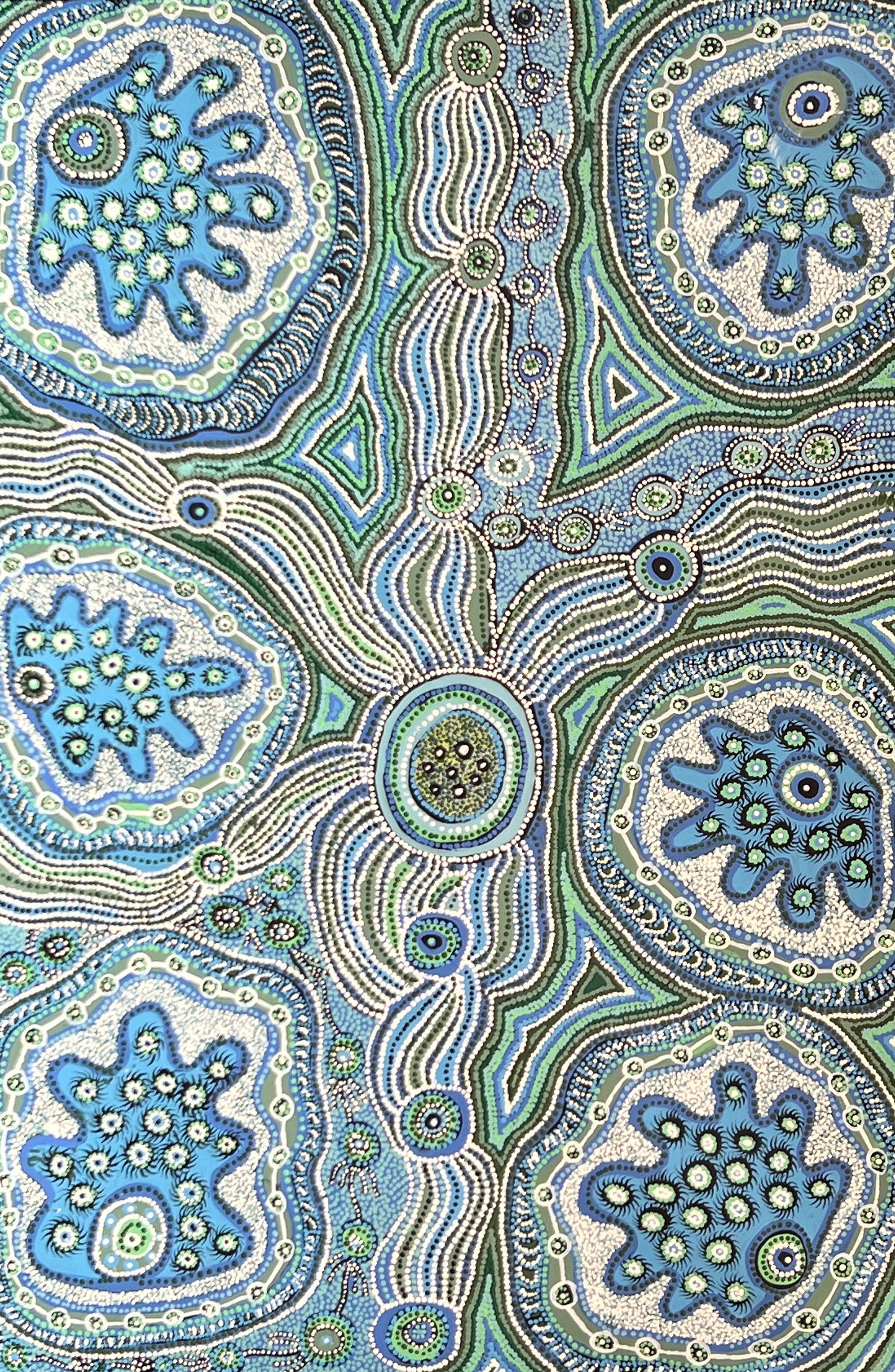 'Tjitji Tjuta Walytjata' by Imiyari Adamson, 150x100cm, APY Lands Aboriginal artwork.