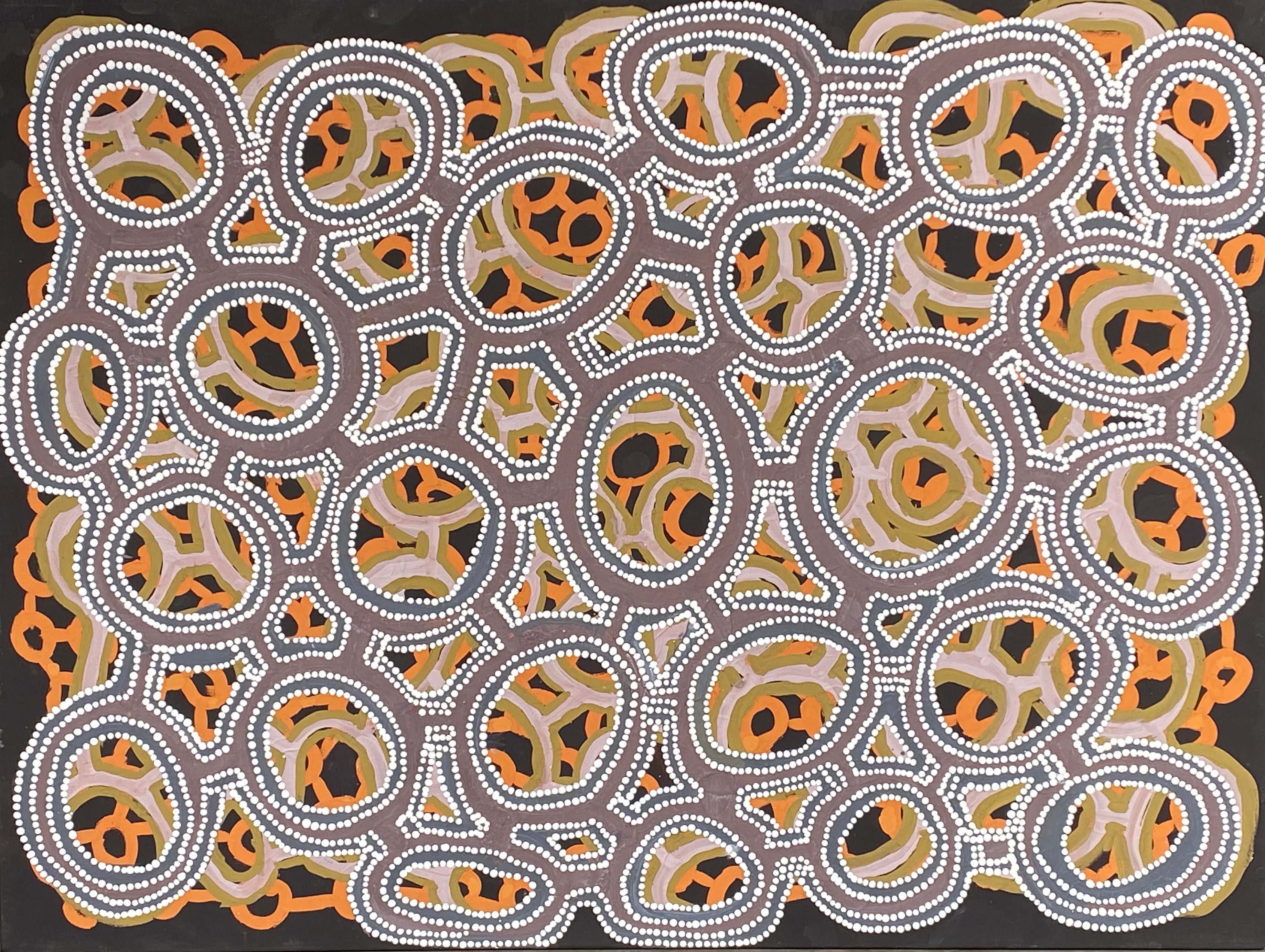 Luga by Kittey Malarvie, 120cm x 90cm aboriginal artwork