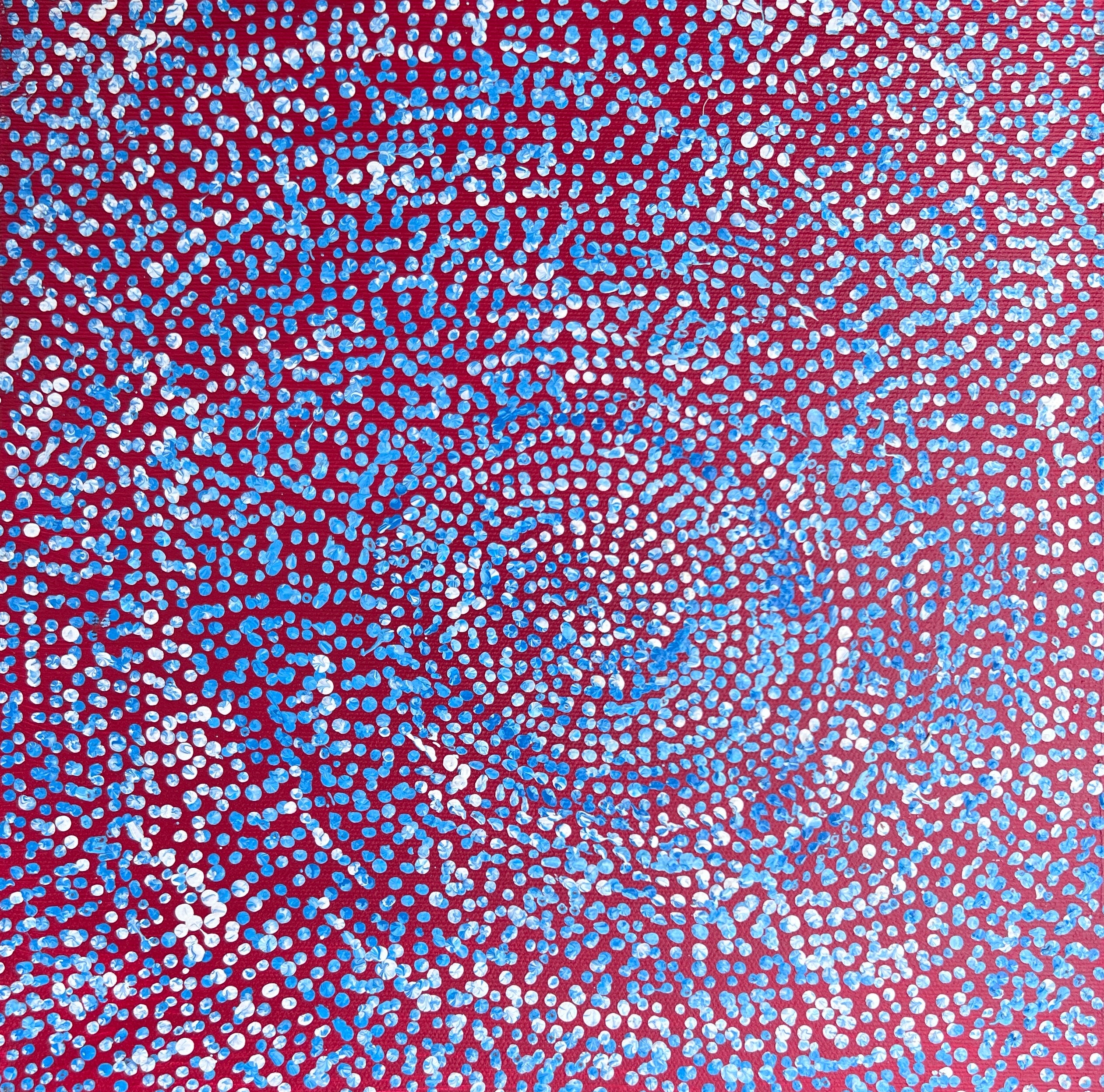 'Water Dreaming' by Sarah Napurrurla Leo, 30x30cm, Central Desert Aboriginal artwork.