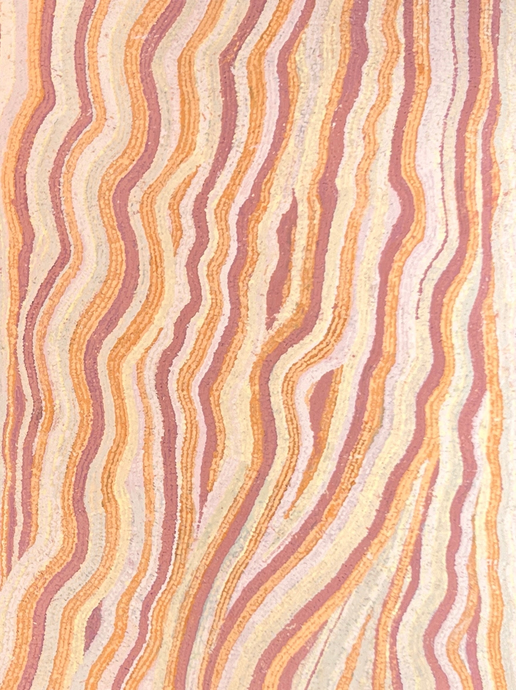 'Anumara Tjukurpa - Caterpillar Dreaming' by Yurpiya Lionel, 121x91cm, APY Lands, Aboriginal artwork.