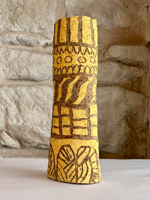 Aboriginal Artwrok Ceramic by Derik Lynch in yellow