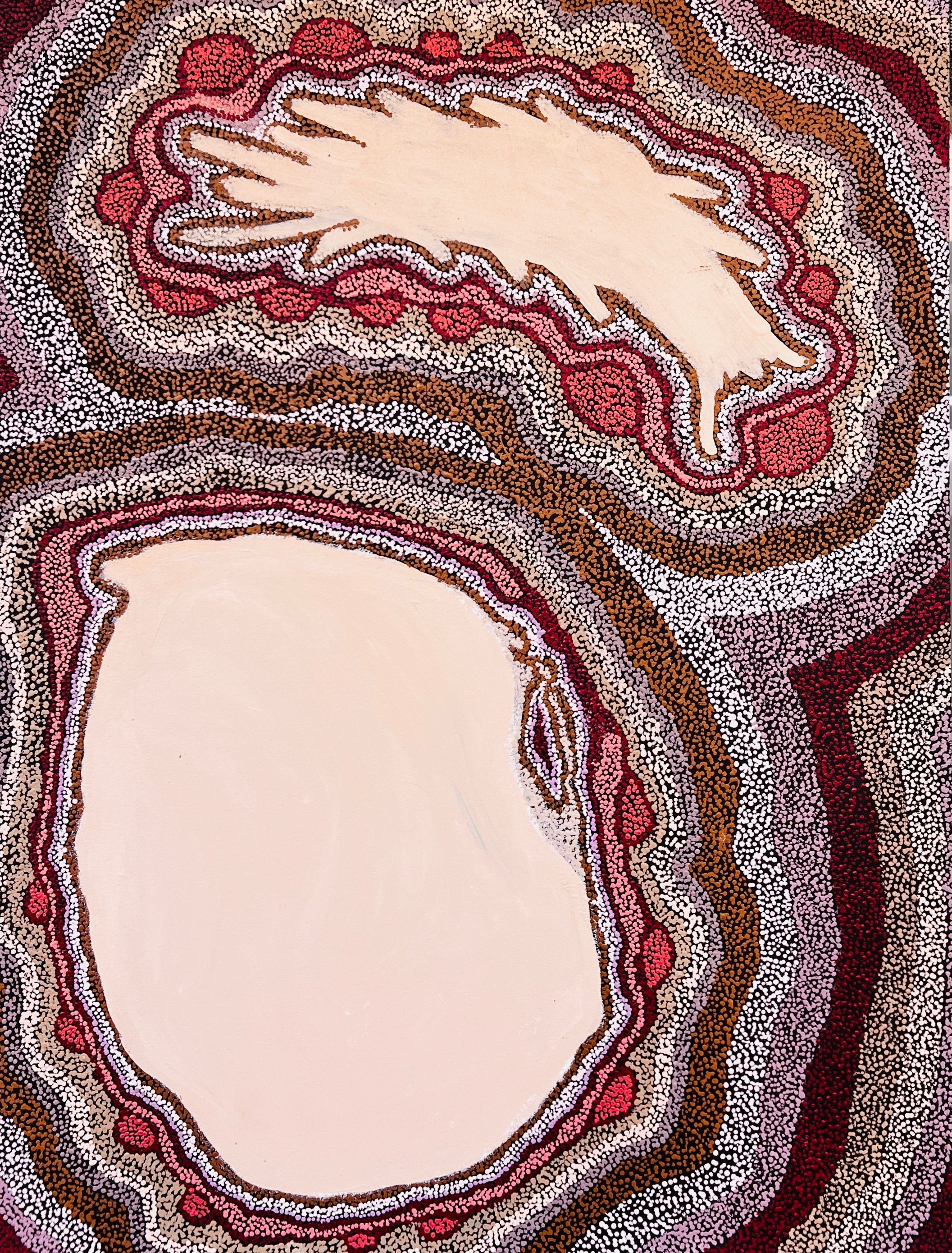 'Landscape - Warakurna' by Cynthia Burke, 90x120cm, NPY Lands Aboriginal artwork. 