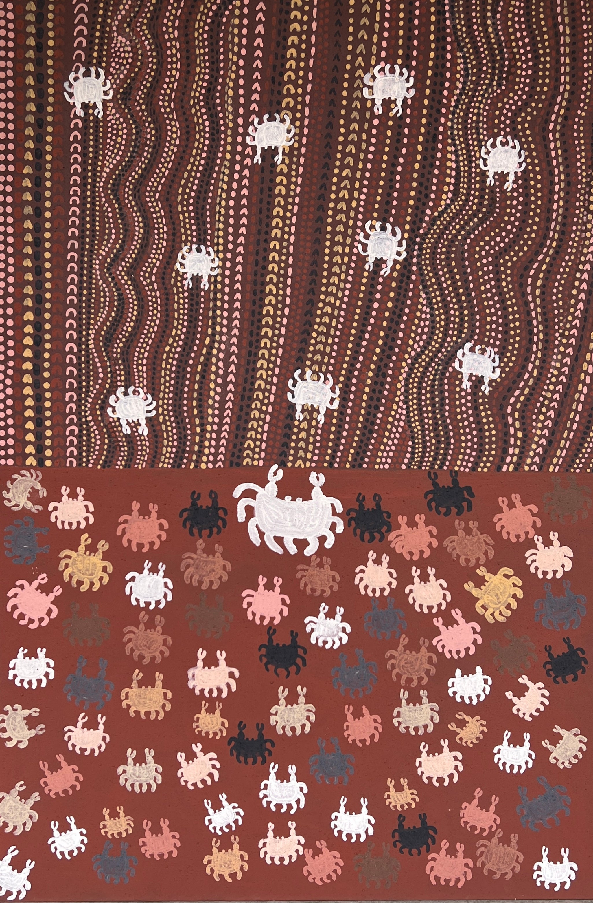 'Kiju' by Lila Creek, 101.6x152.2cm, Wujal Wujal Lands Aboriginal artwork.