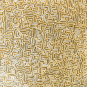 Lukarrara Jukurrpa ( Desert Fringe-rush Seed Dreaming) - 107cm x 107cm