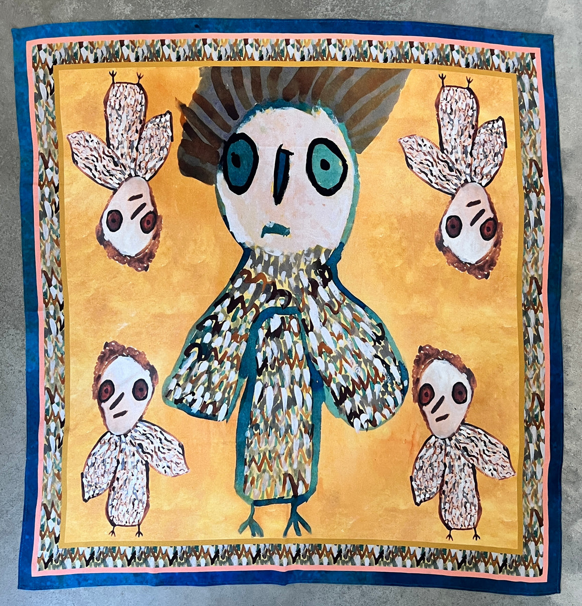 Silk Scarf by Trudy Inkamala 'Owl'
